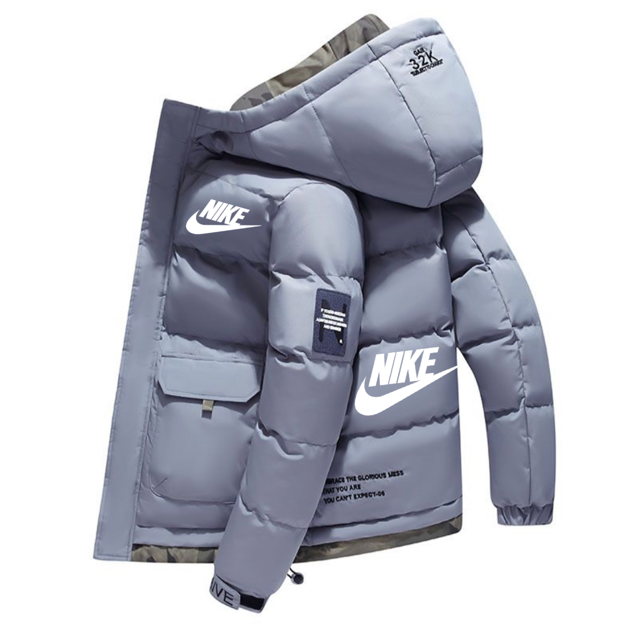 Men’s Hooded Puffer Jacket – Insulated Winter Zip Coat