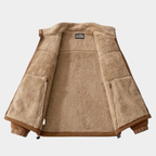 Men’s Sherpa-Lined Fleece Jacket – Warm Zip-Up Winter Coat