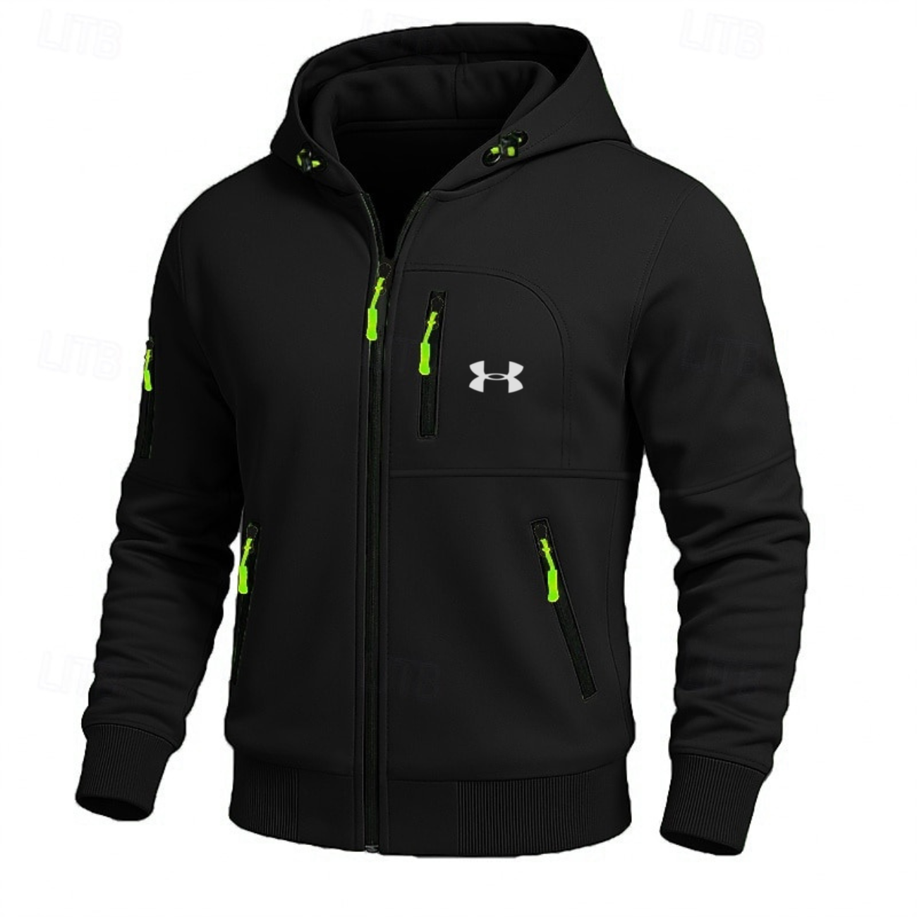 Men’s Performance Zip Hoodie – Neon Accent Athletic Jacket
