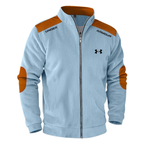 Men’s Athletic Zip Jacket – Ribbed Slim Fit Sports Track Top