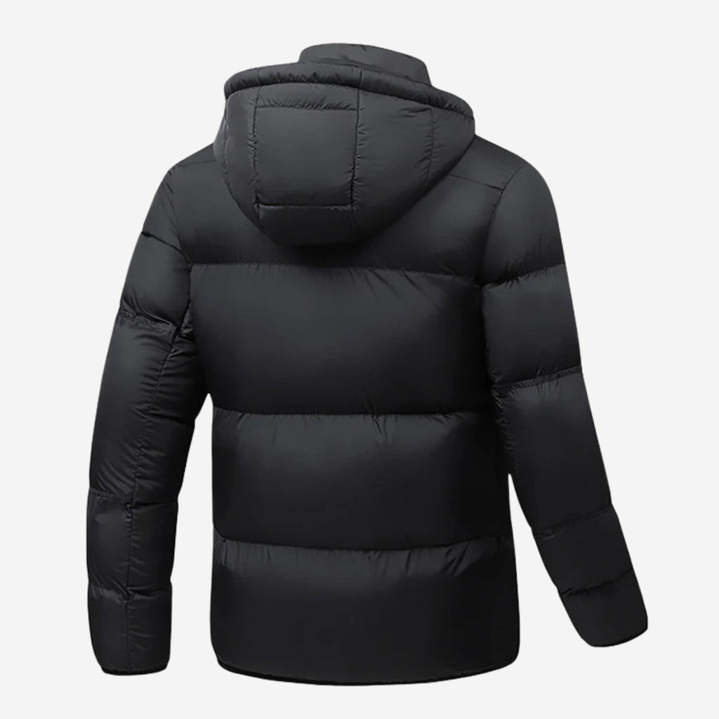 Men’s  Hooded Puffer Jacket – Insulated Winter Zip Coat