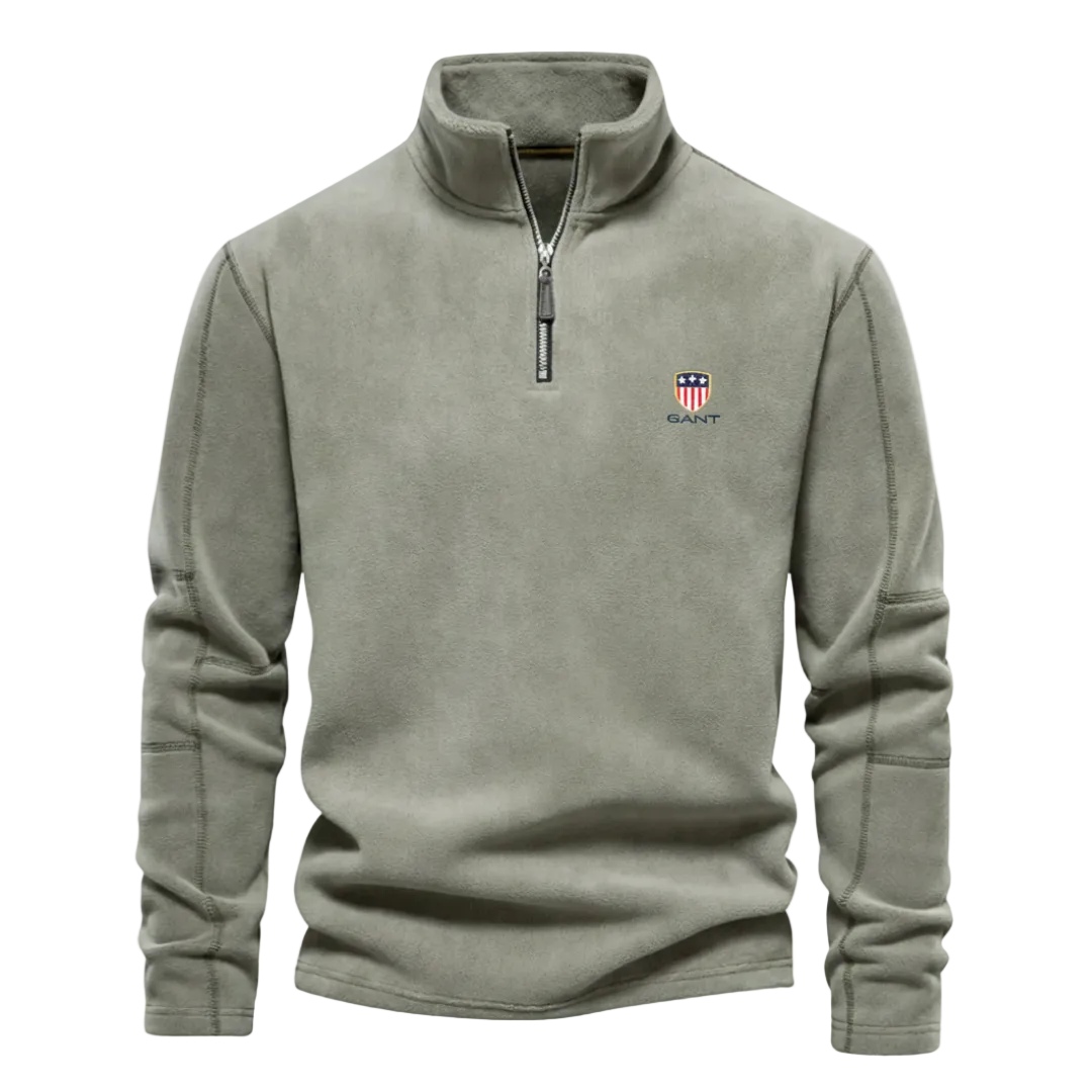 Men’s Half-Zip Fleece Sweater – Slim Fit Casual Pullover