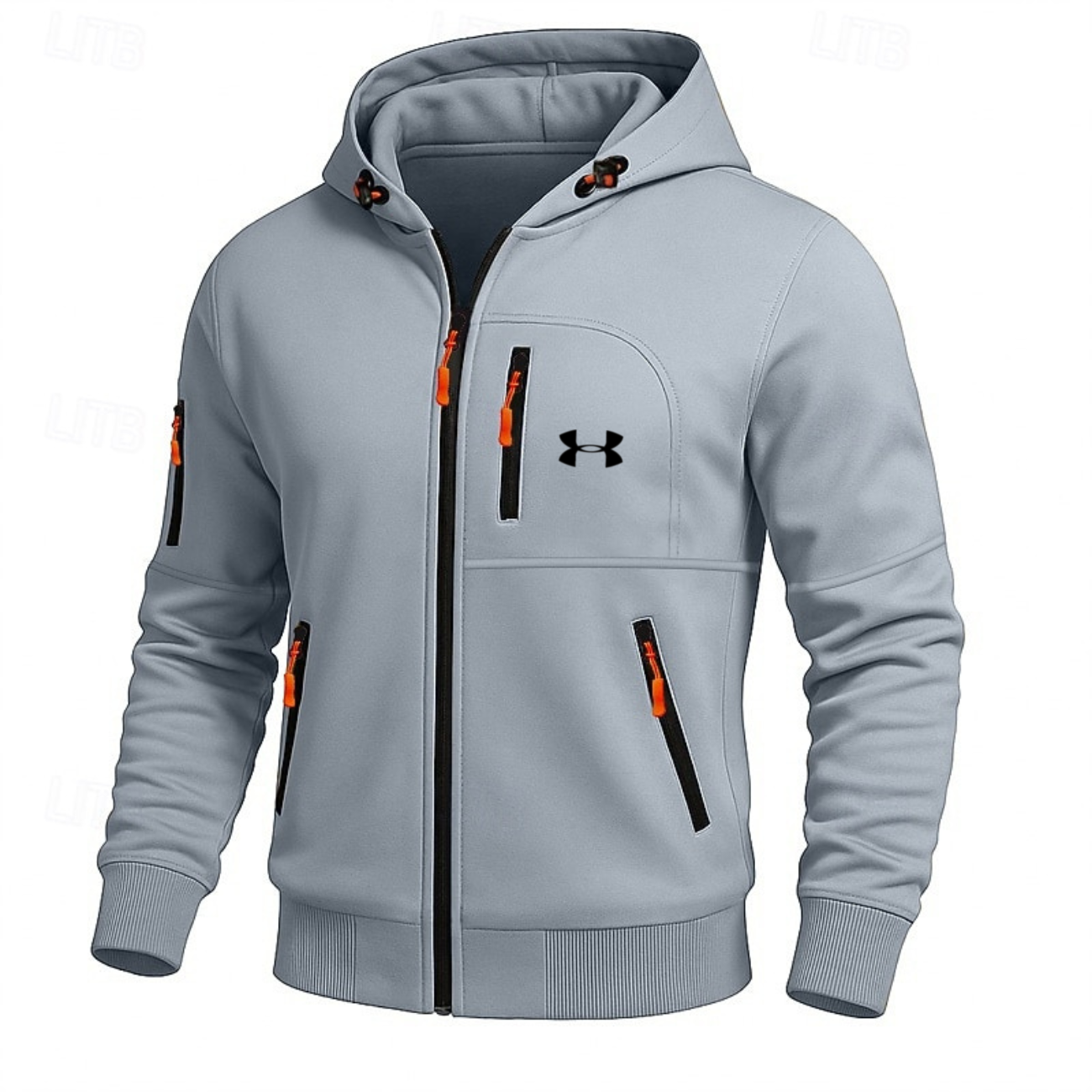 Men’s Performance Zip Hoodie – Neon Accent Athletic Jacket