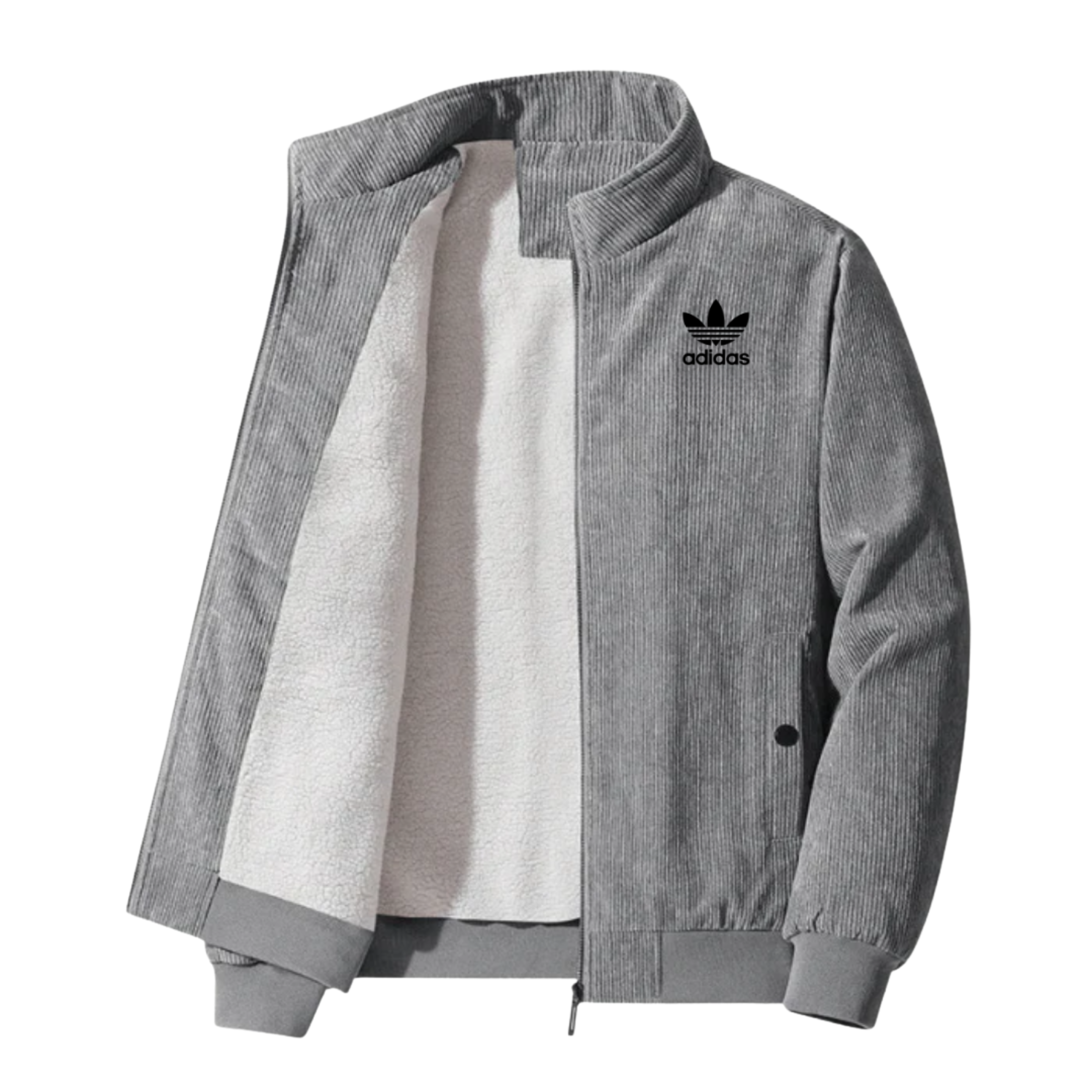 Men’s Corduroy Sherpa Lined Jacket – Zip-Up Winter Coat