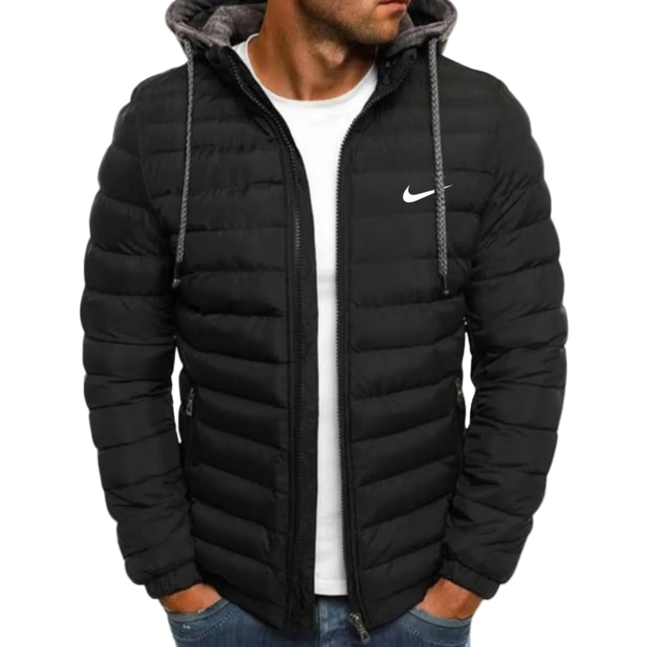 Men’s Hooded Puffer Jacket – Lightweight Insulated Zip Coat