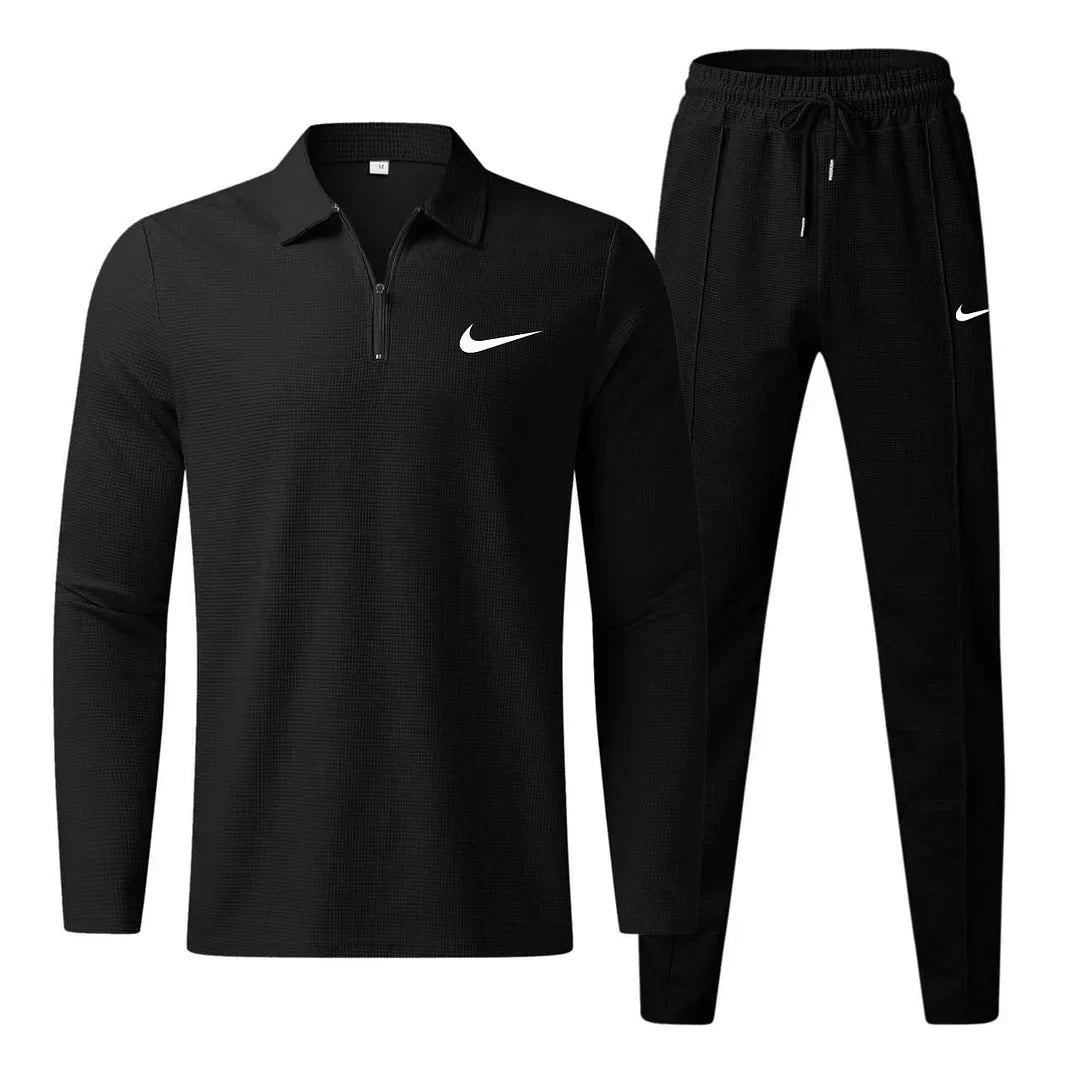 Men’s Quarter-Zip Lounge Set – Slim Fit Long Sleeve & Tapered Joggers