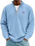 Men’s  Ribbed Quarter-Zip Sweater – Relaxed Fit Premium Pullover