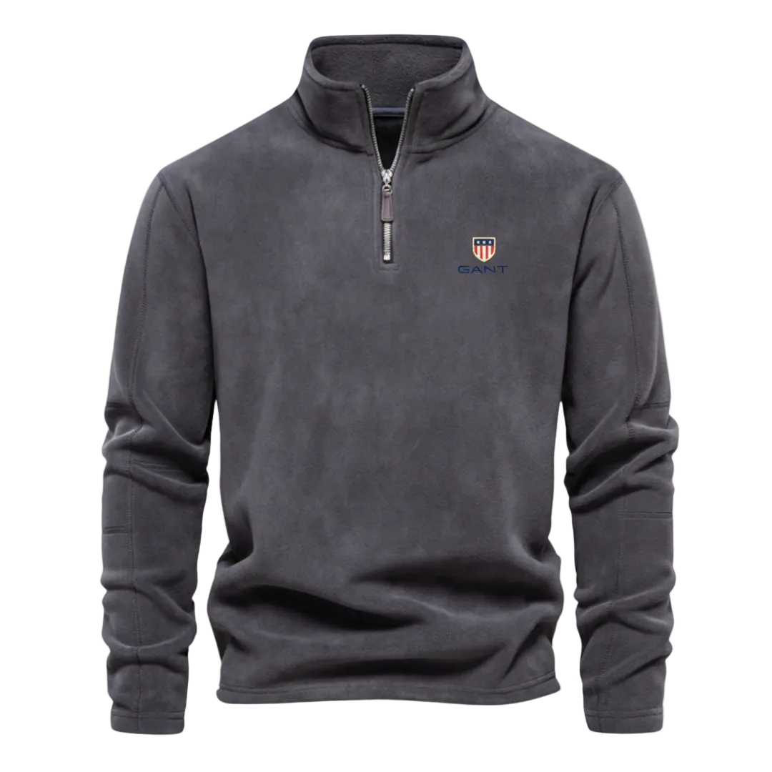 Men’s Half-Zip Fleece Sweater – Slim Fit Casual Pullover