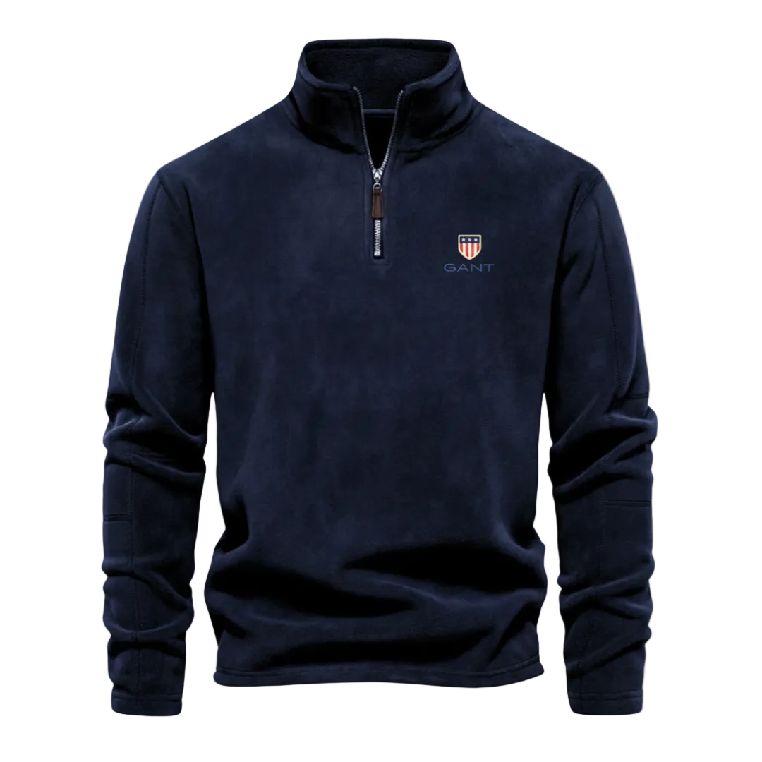Men’s Half-Zip Fleece Sweater – Slim Fit Casual Pullover
