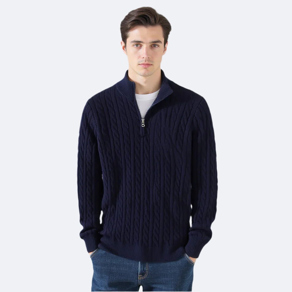 Heritage Cable Knit Half-Zip Sweater – Limited Edition