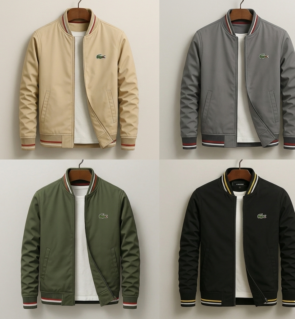 Men’s Zip Bomber Jacket – Slim Fit Lightweight Casual Coat