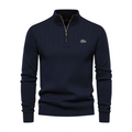 Men’s Structured Vertical Knit Quarter-Zip Sweater