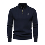 Men’s Structured Vertical Knit Quarter-Zip Sweater