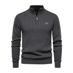 Men’s Structured Vertical Knit Quarter-Zip Sweater