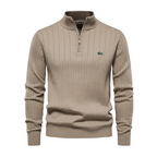 Men’s Structured Vertical Knit Quarter-Zip Sweater