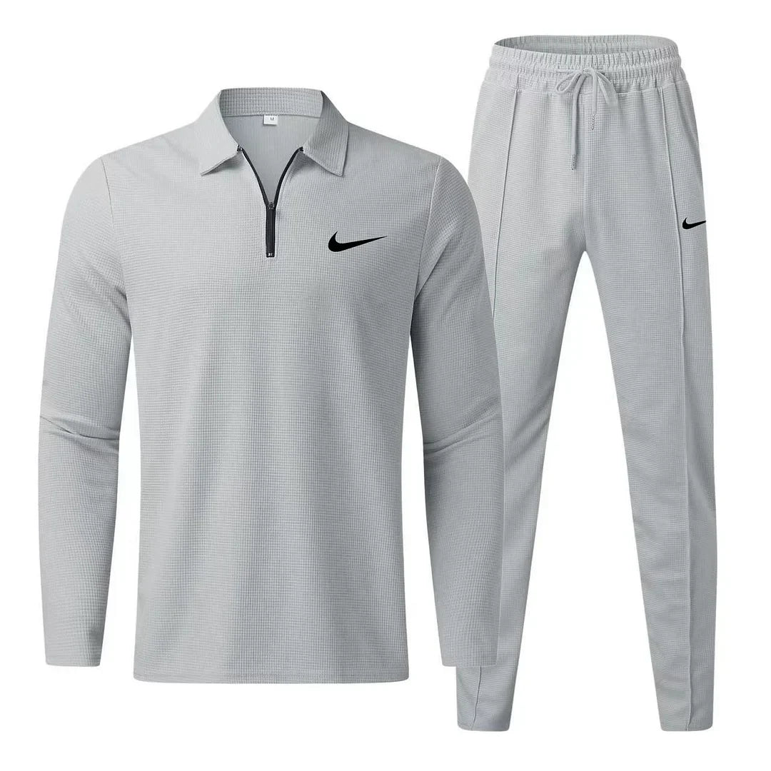 Men’s Quarter-Zip Lounge Set – Slim Fit Long Sleeve & Tapered Joggers