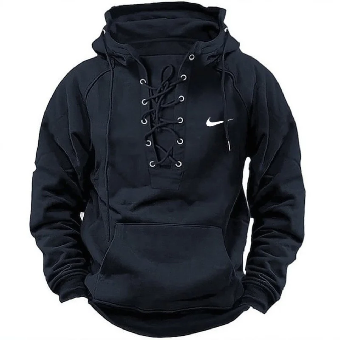 Men’s Lace-Up Hoodie – Premium Street Style Pullover
