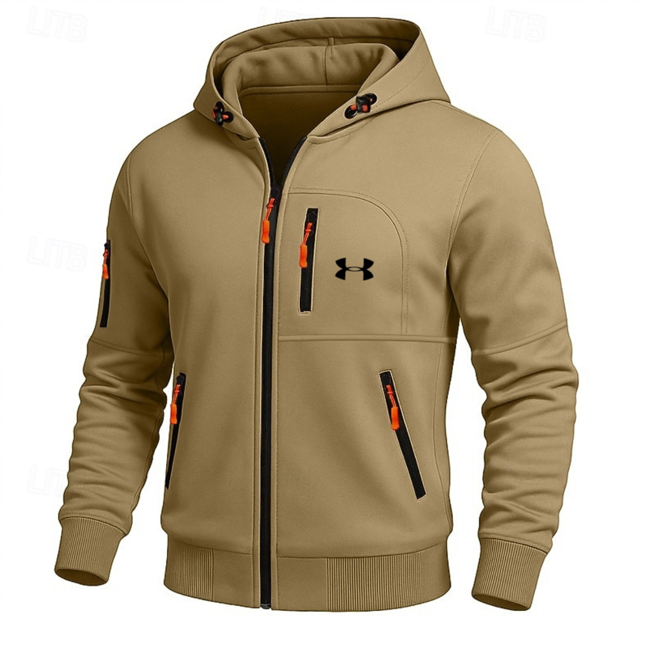 Men’s Performance Zip Hoodie – Neon Accent Athletic Jacket
