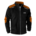 Men’s Athletic Zip Jacket – Ribbed Slim Fit Sports Track Top