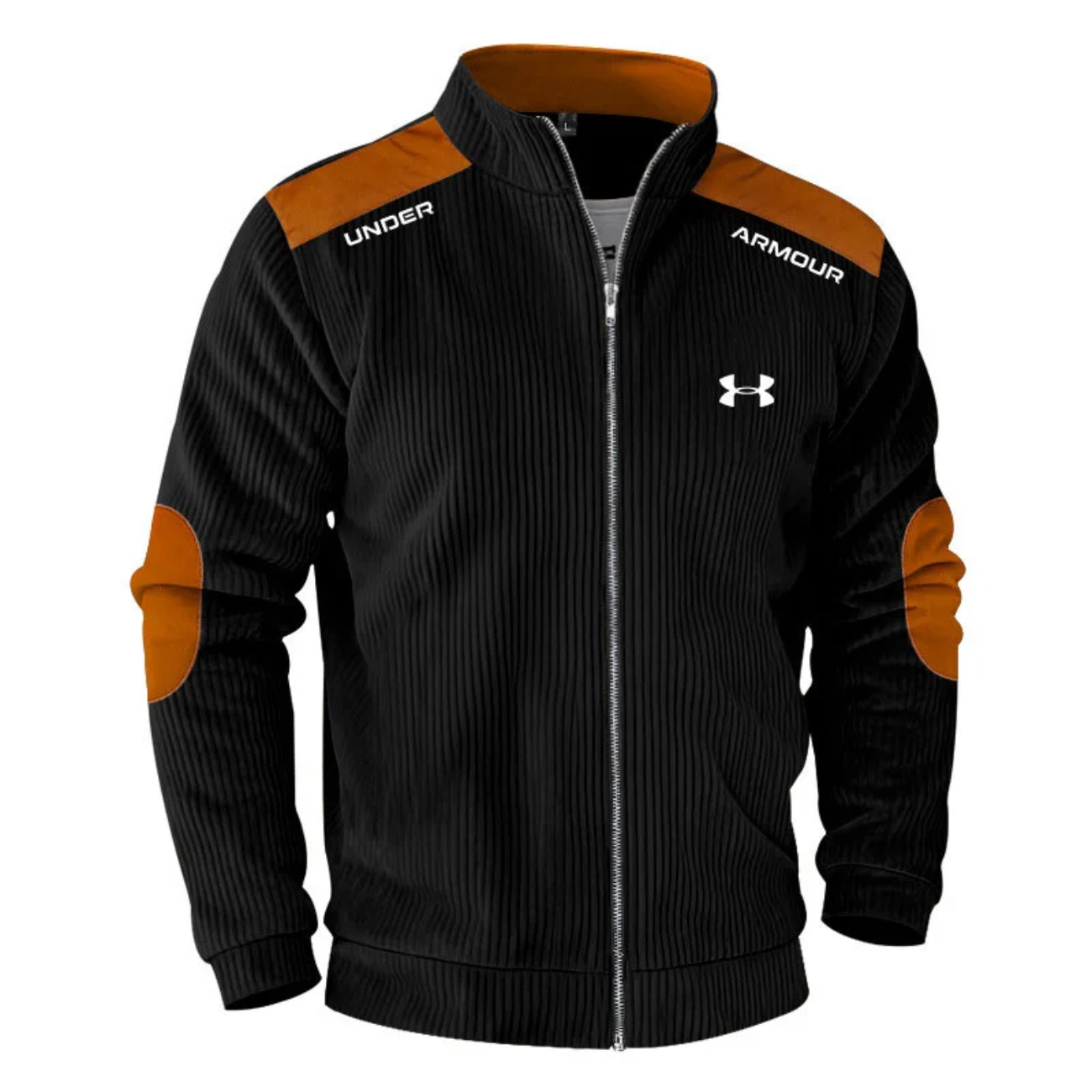 Men’s Athletic Zip Jacket – Ribbed Slim Fit Sports Track Top