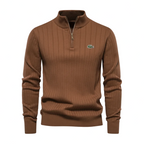 Men’s Structured Vertical Knit Quarter-Zip Sweater
