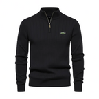 Men’s Structured Vertical Knit Quarter-Zip Sweater