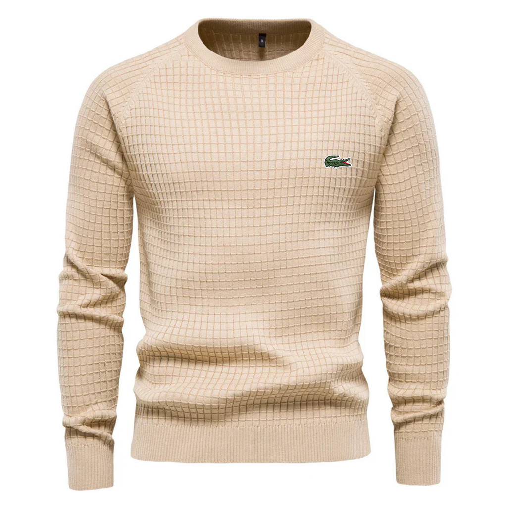 Men’s  Textured Knit Sweater – Slim Fit Casual Pullover