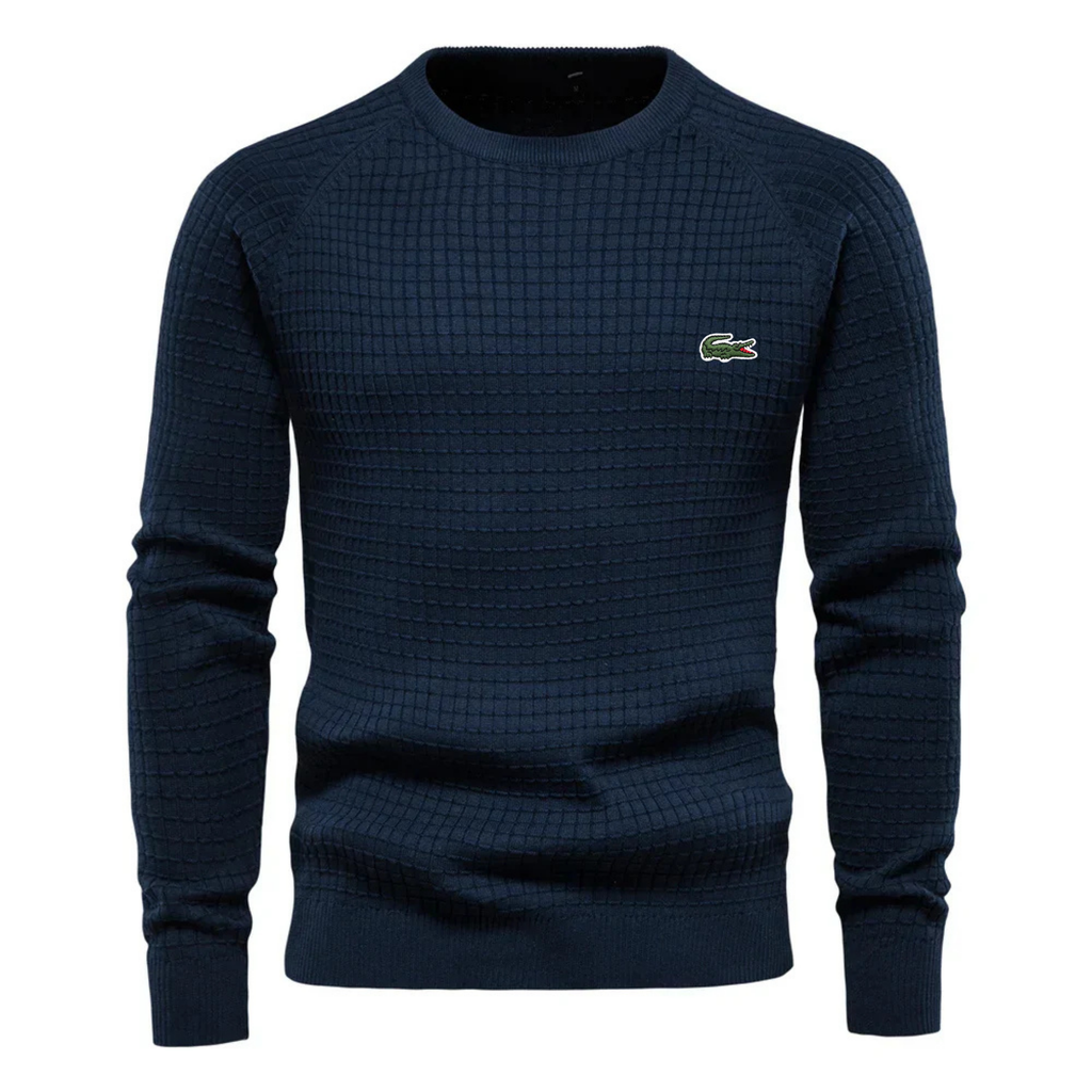 Men’s  Textured Knit Sweater – Slim Fit Casual Pullover