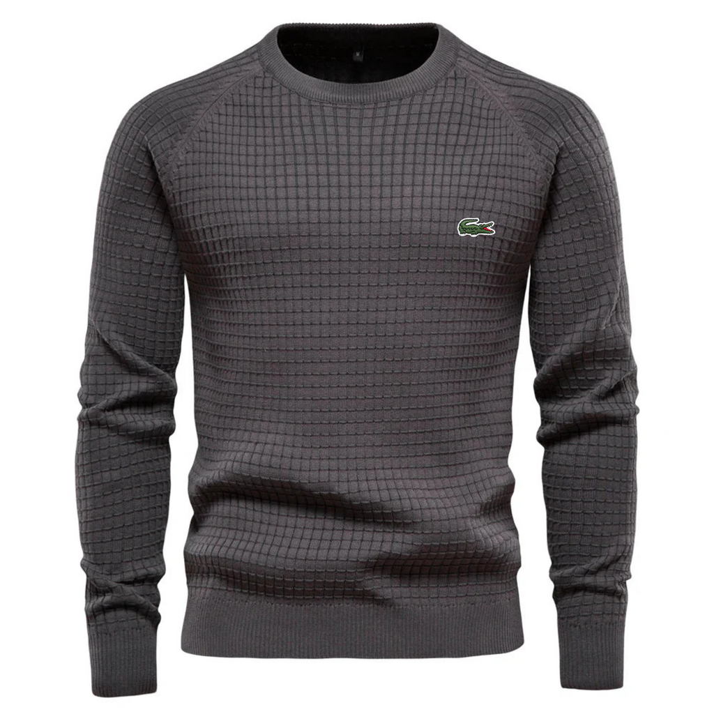 Men’s  Textured Knit Sweater – Slim Fit Casual Pullover