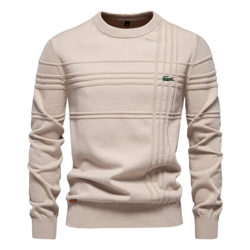 Men’s Textured Knit Sweater – Slim Fit Casual Pullover