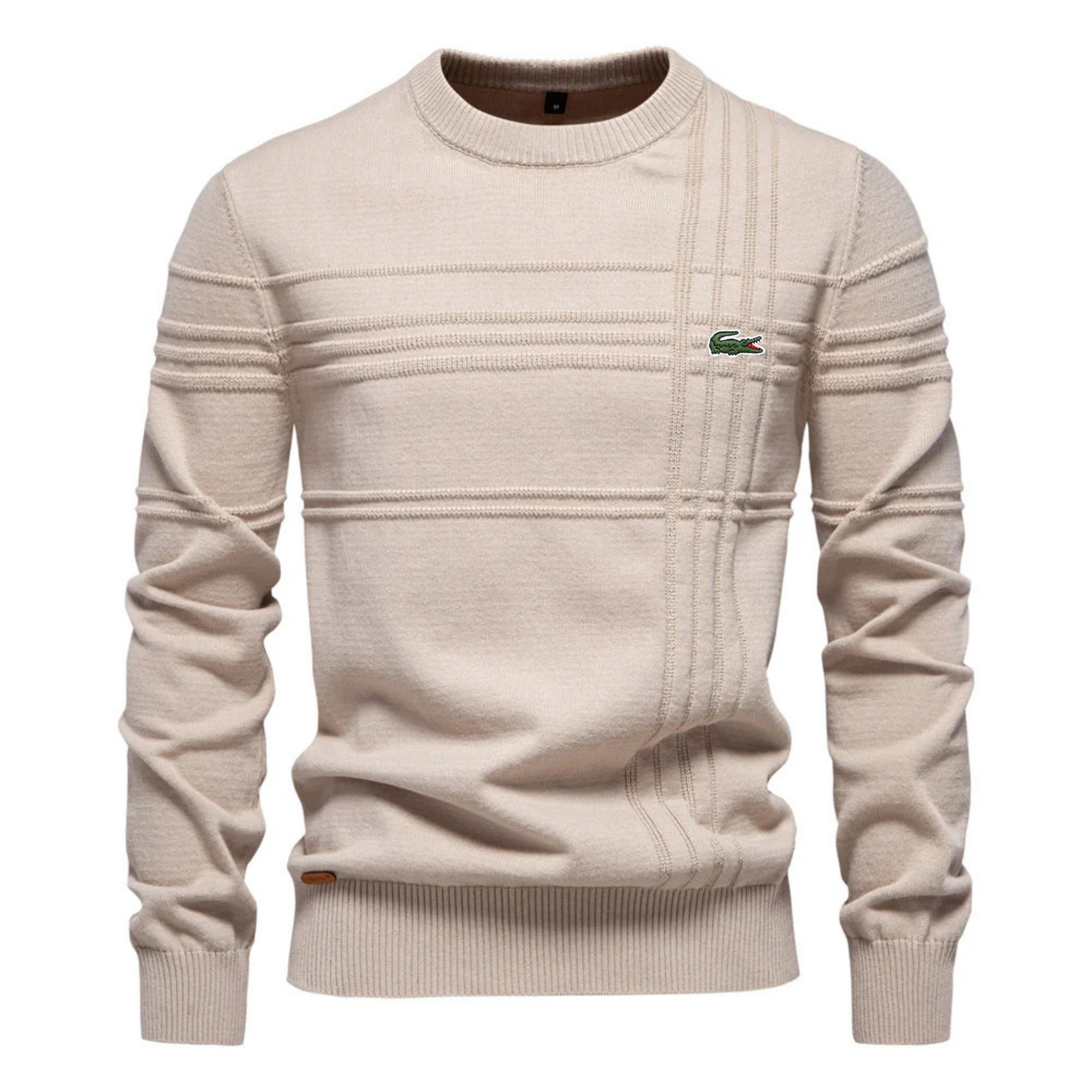 Men’s Textured Knit Sweater – Slim Fit Casual Pullover