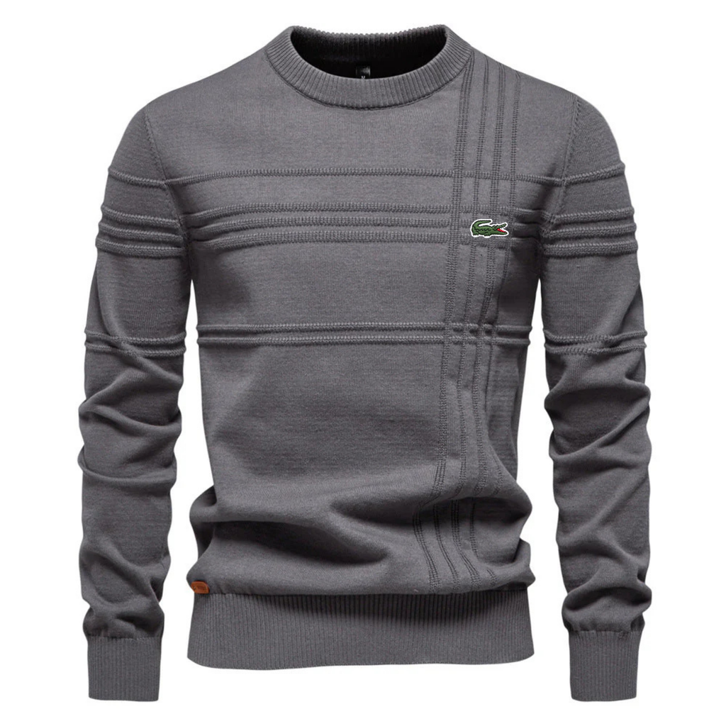 Men’s Textured Knit Sweater – Slim Fit Casual Pullover