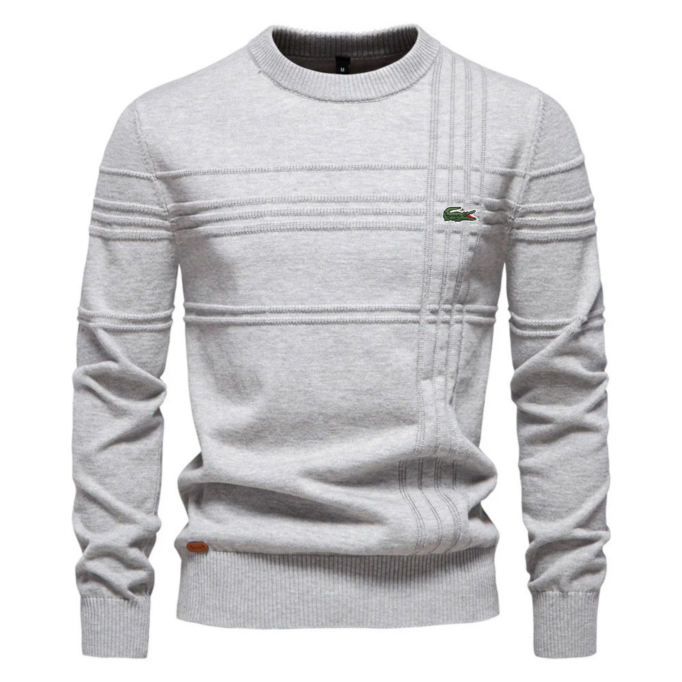 Men’s Textured Knit Sweater – Slim Fit Casual Pullover