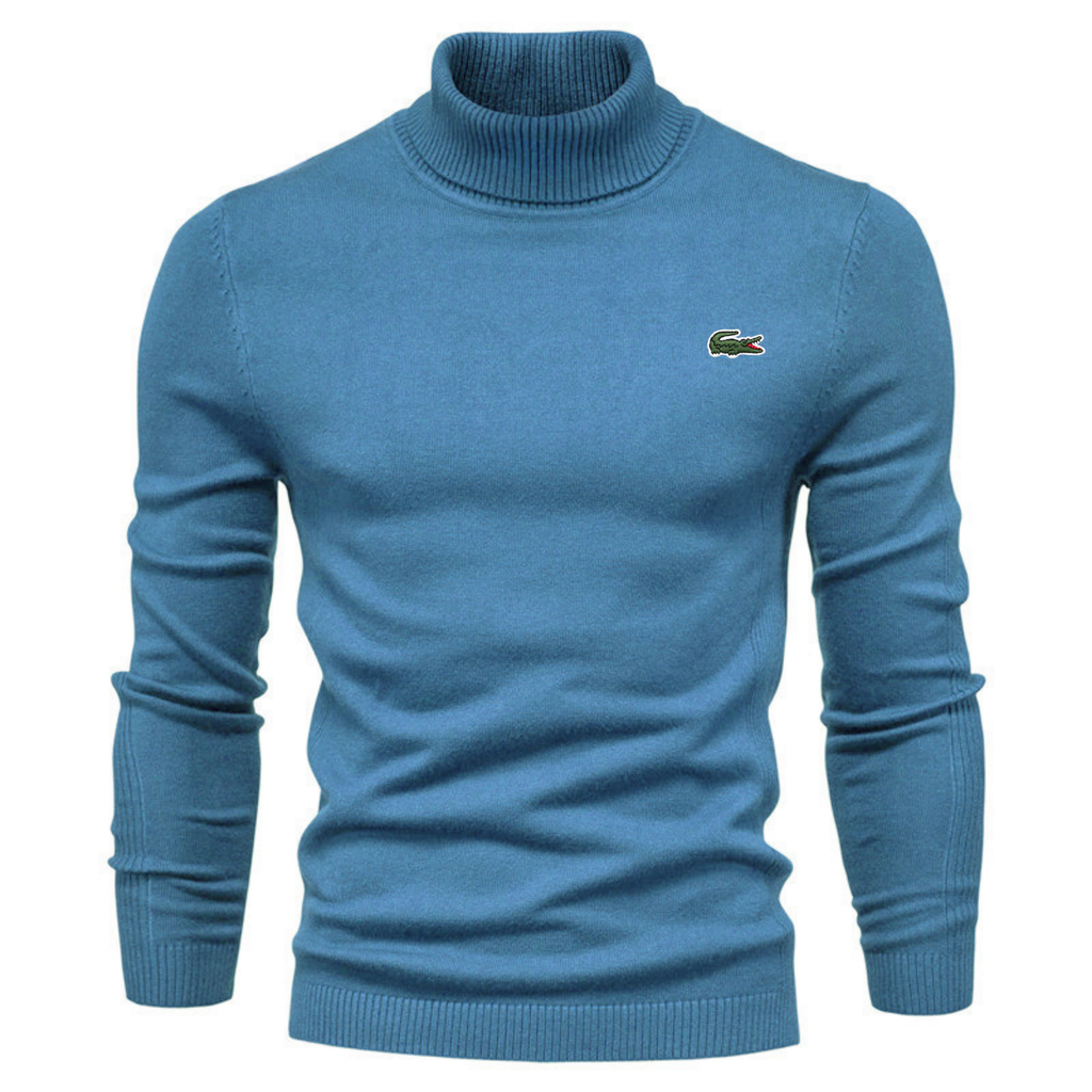 Men’s Turtleneck Knit Sweater – Slim Fit Winter Pullover