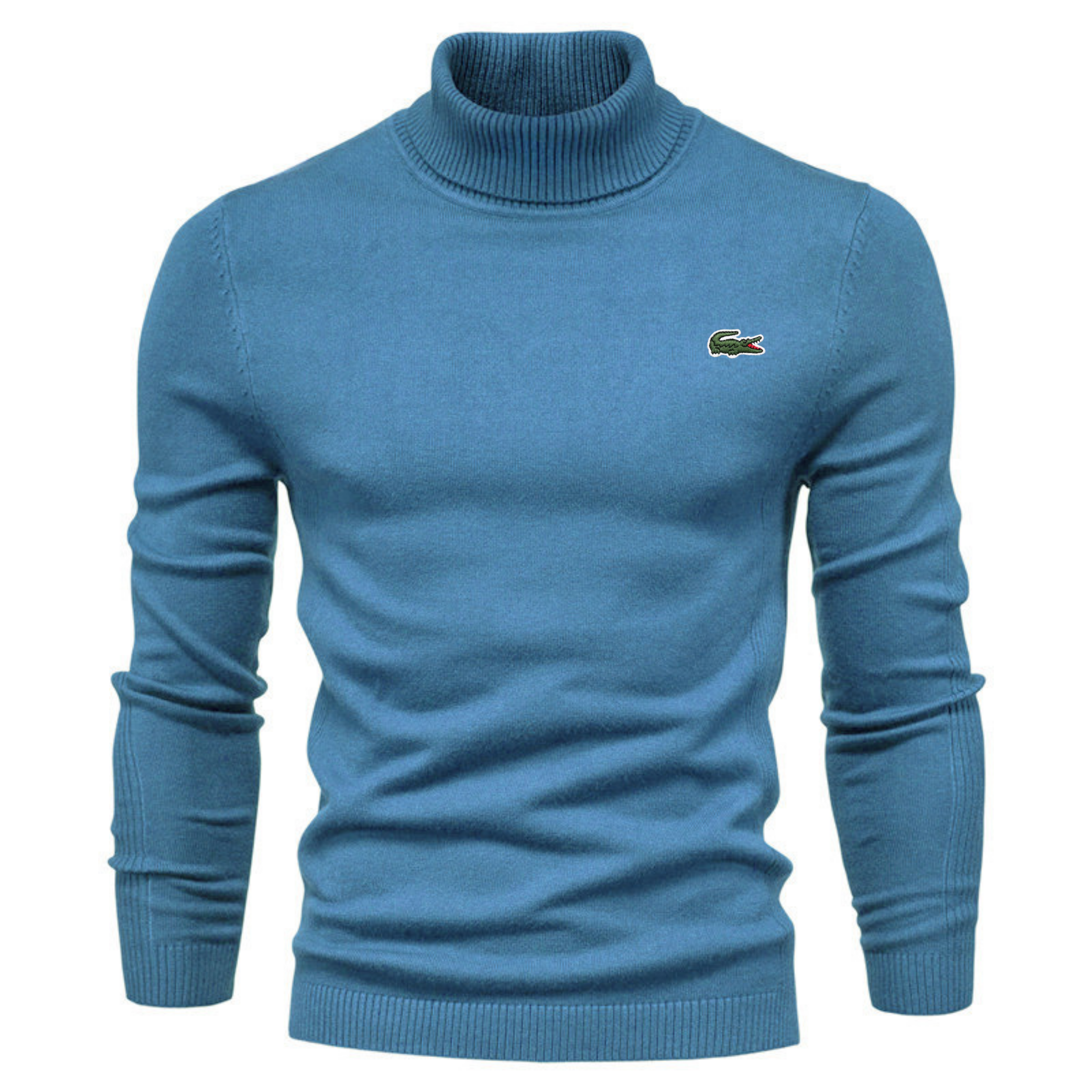 Men’s Turtleneck Knit Sweater – Slim Fit Winter Pullover