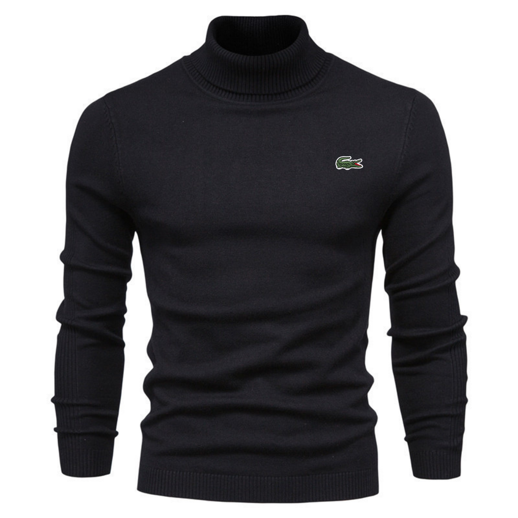 Men’s Turtleneck Knit Sweater – Slim Fit Winter Pullover