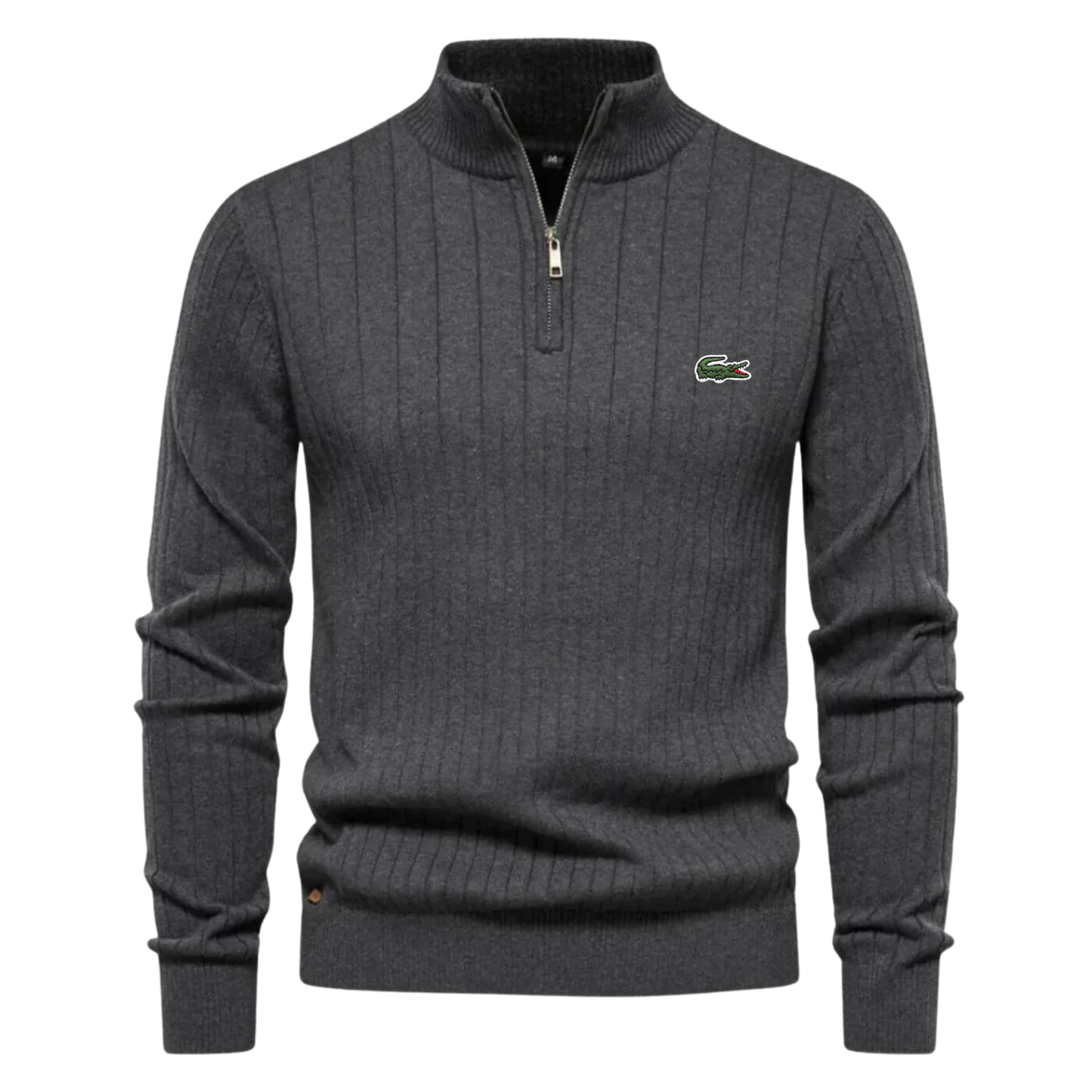Men’s Ribbed Half-Zip Sweater – Slim Fit Knit Pullover