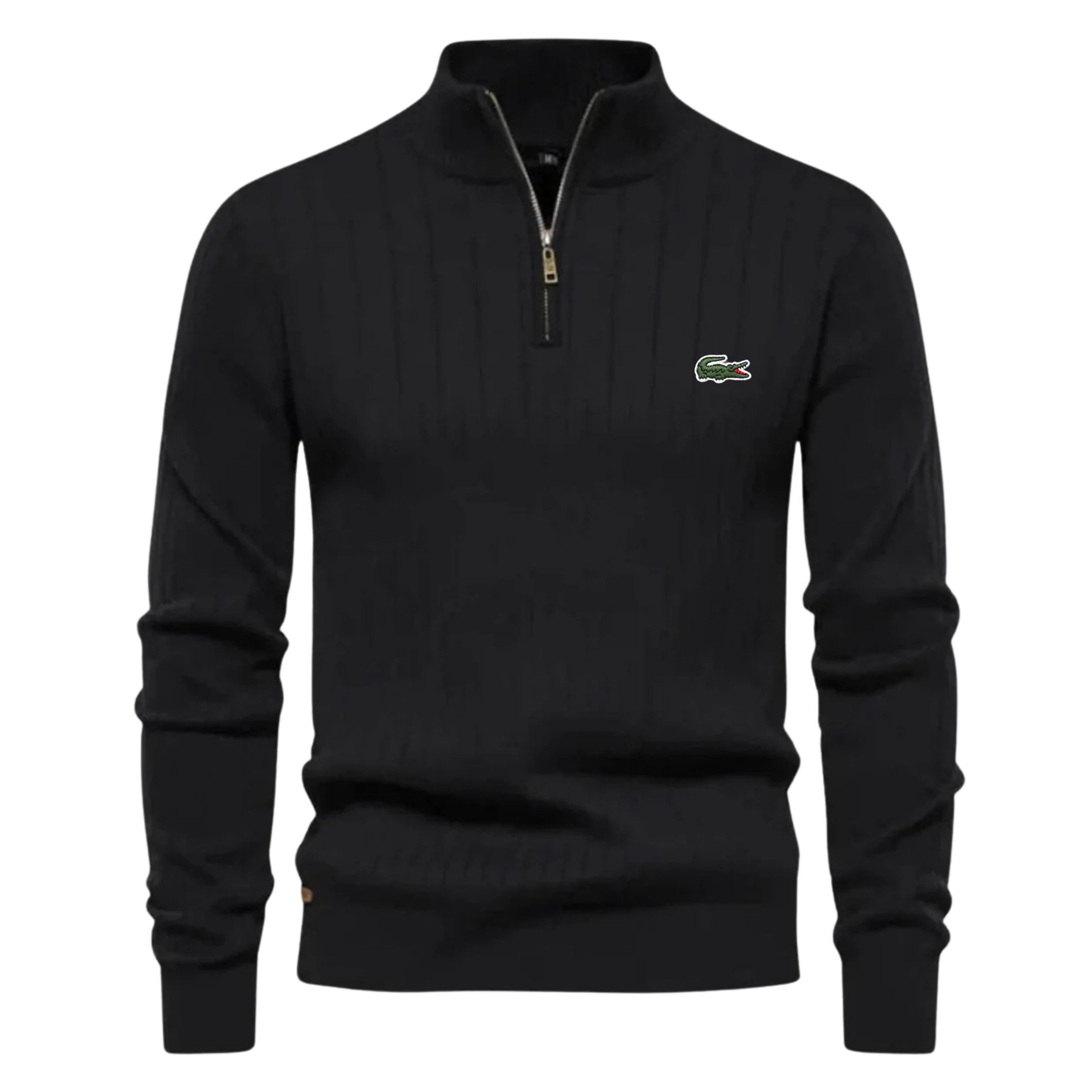 Men’s Ribbed Half-Zip Sweater – Slim Fit Knit Pullover