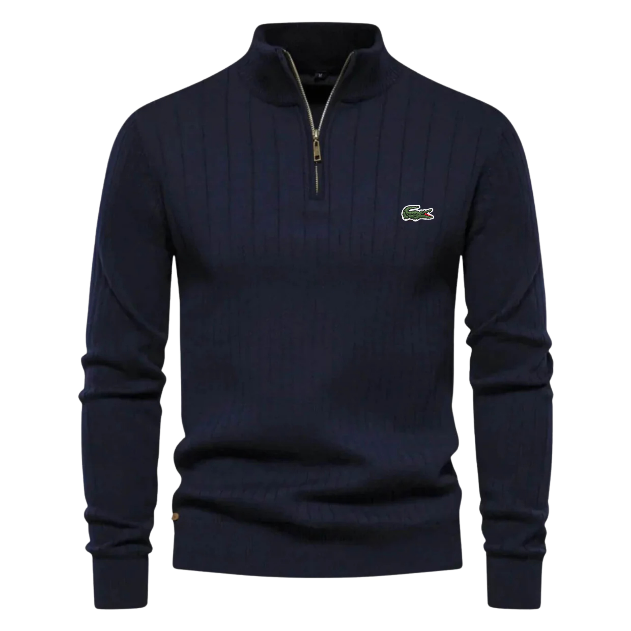Men’s Ribbed Half-Zip Sweater – Slim Fit Knit Pullover