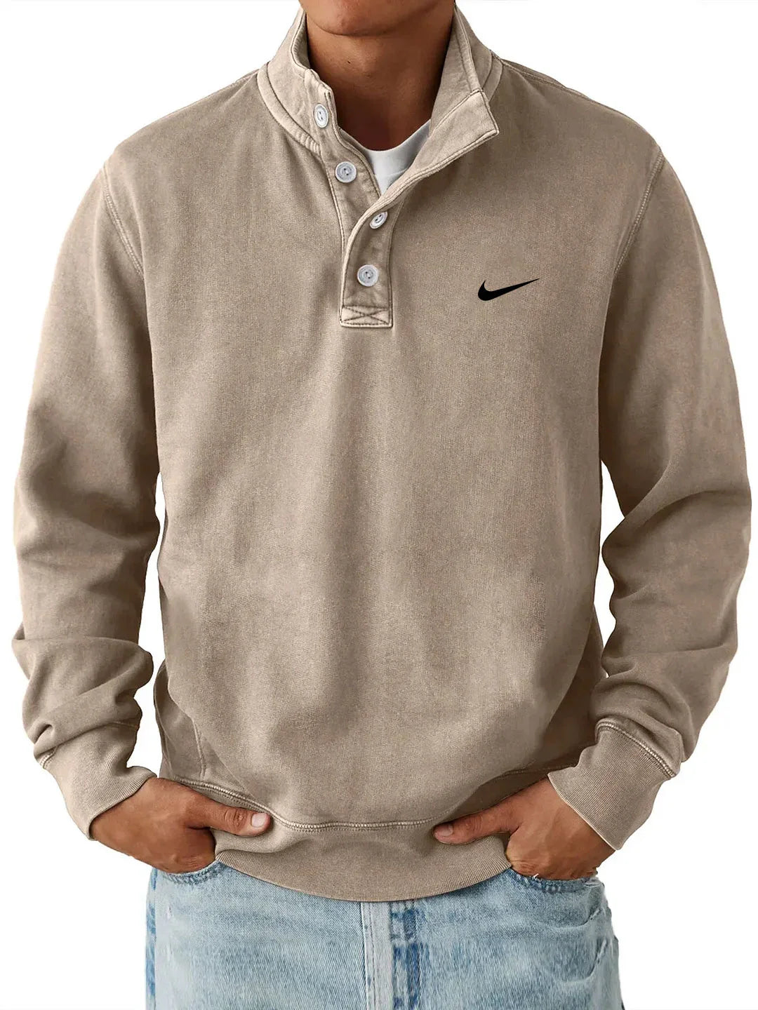 Men’s Collar Sweatshirt – Slim Fit Casual Pullover