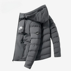 Men’s Hooded Puffer Jacket – Insulated Winter Zip Coat