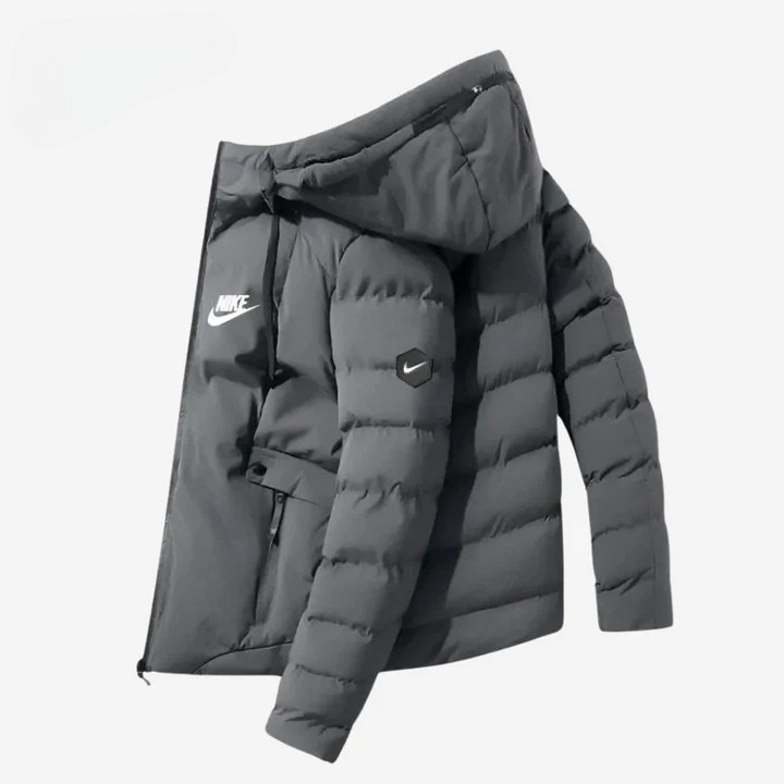 Men’s Hooded Puffer Jacket – Insulated Winter Zip Coat