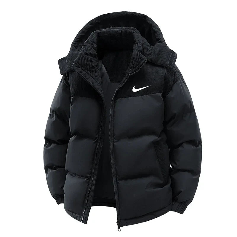 Men’s Hooded Puffer Jacket – Thick Insulated Winter Coat