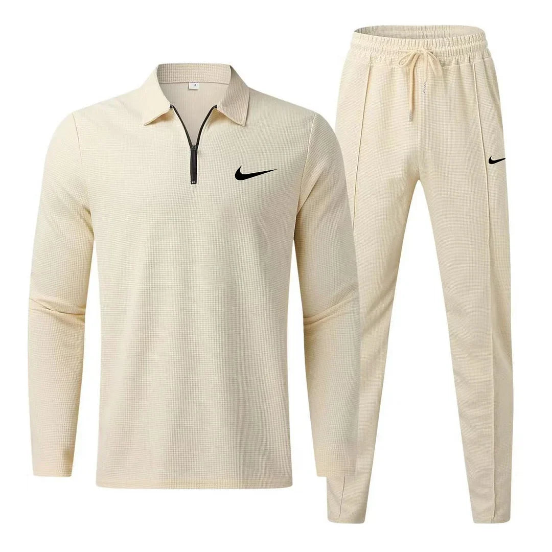 Men’s Quarter-Zip Lounge Set – Slim Fit Long Sleeve & Tapered Joggers