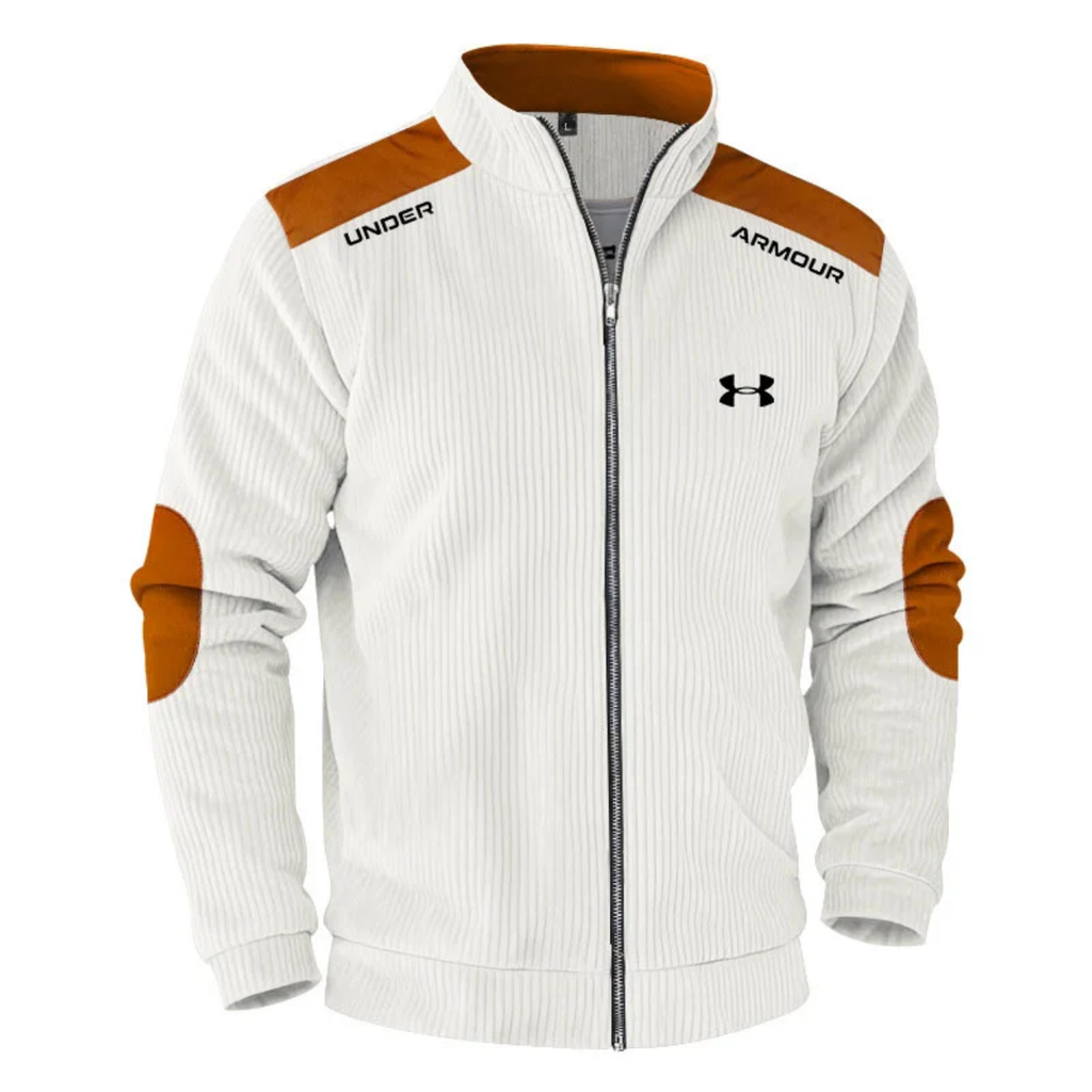 Men’s Athletic Zip Jacket – Ribbed Slim Fit Sports Track Top