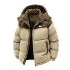 Men’s Hooded Puffer Jacket – Thick Insulated Winter Coat
