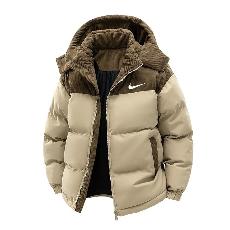 Men’s Hooded Puffer Jacket – Thick Insulated Winter Coat