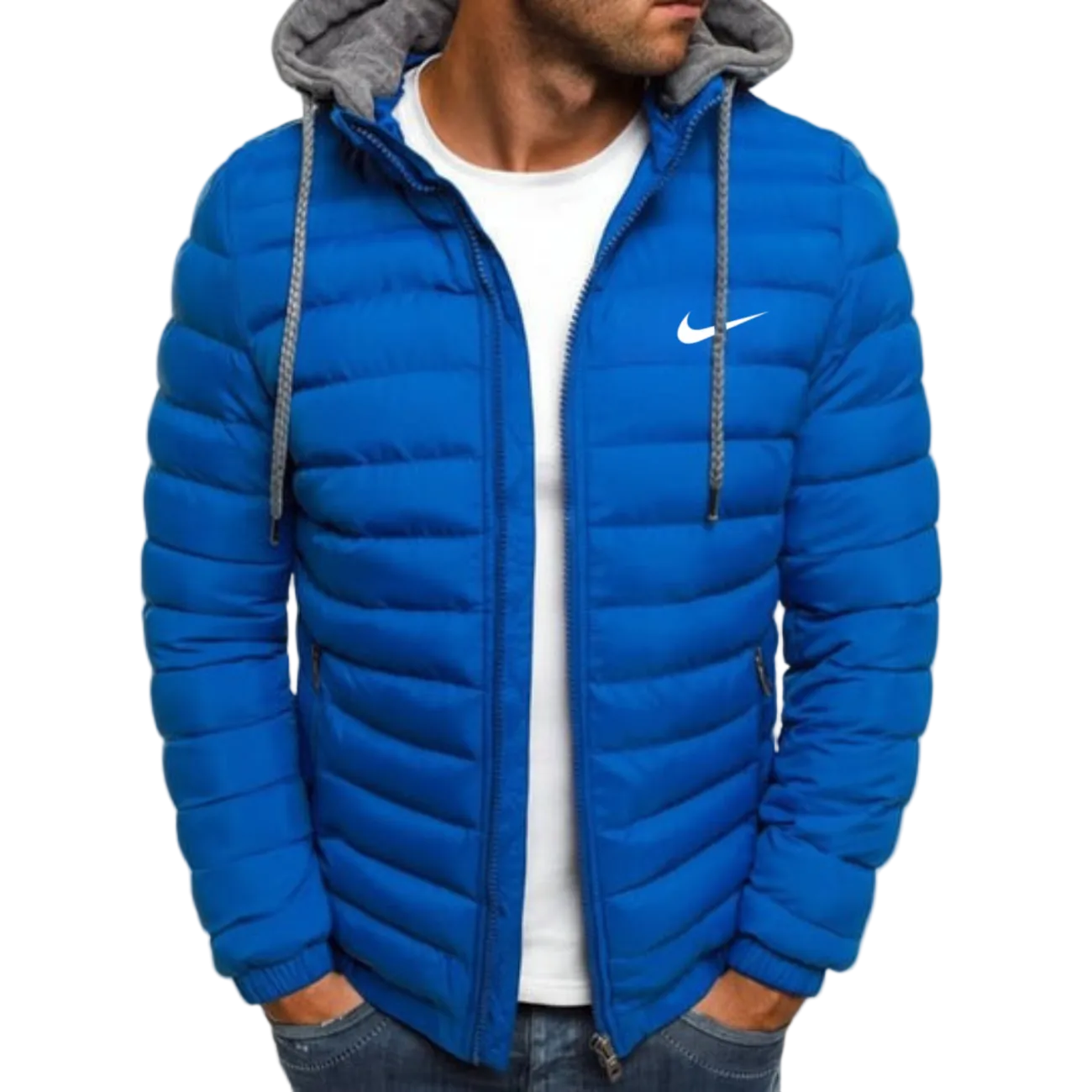 Men’s Hooded Puffer Jacket – Lightweight Insulated Zip Coat