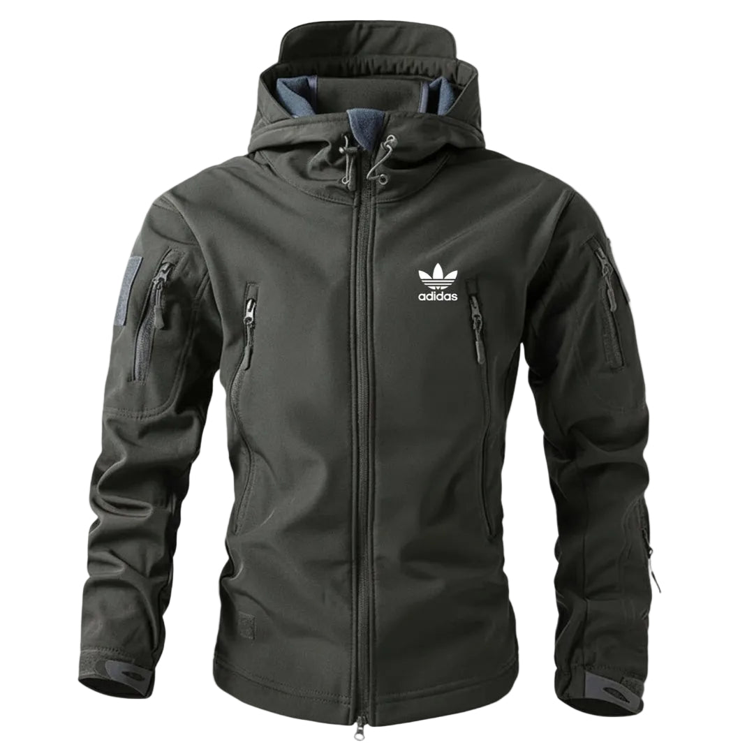 Men’s Tactical Zip-Up Hooded Jacket – Multi Pocket Utility Design
