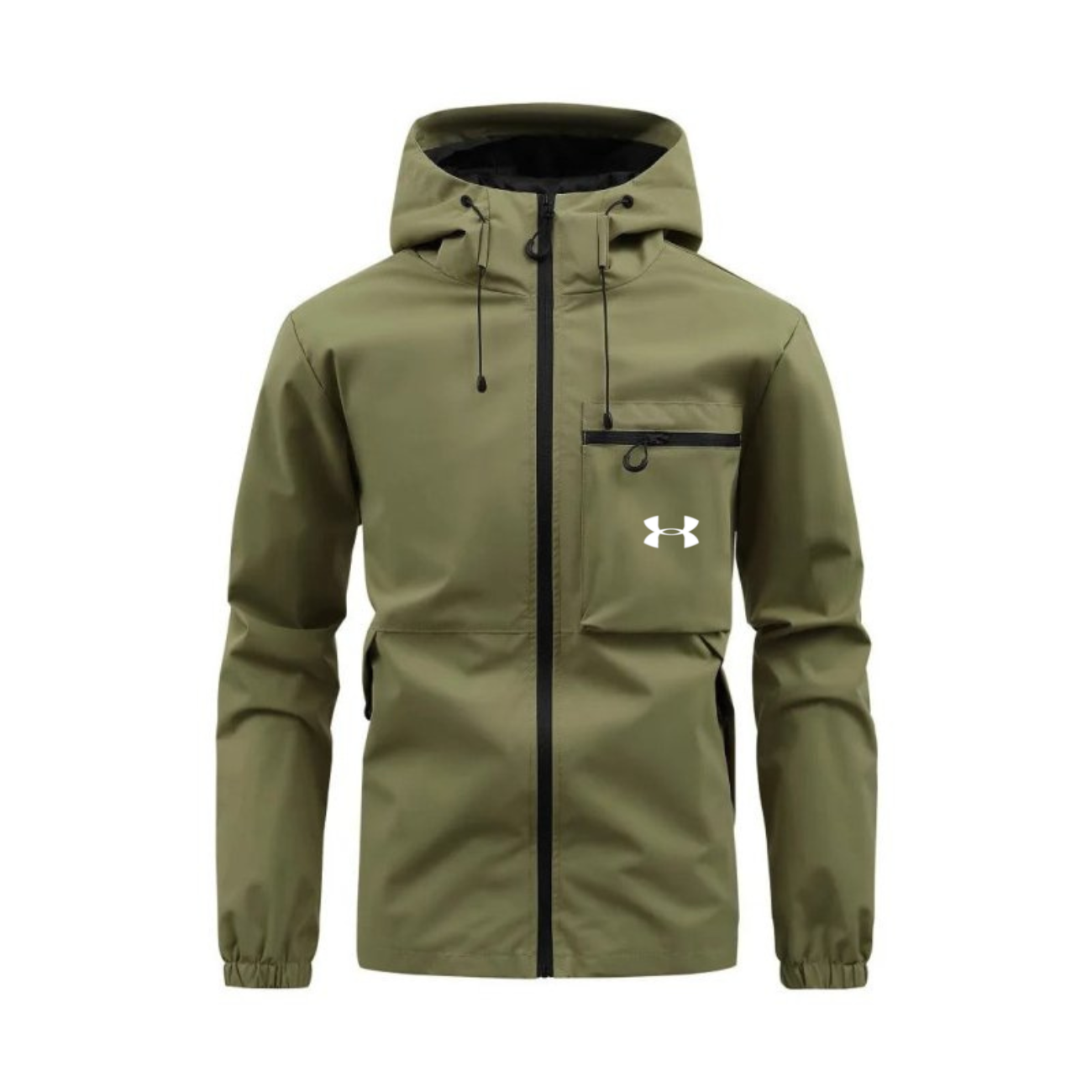 Men’s Hooded Performance Jacket – Lightweight Zip Windbreaker